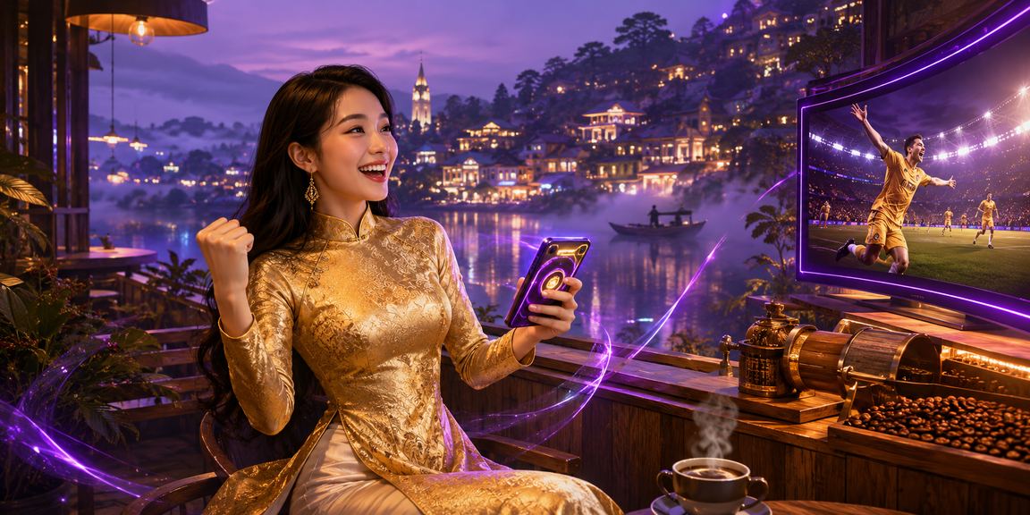 Phụ nữ mặc áo dài tại Đà Lạt tham gia cá cược casino trực tuyến qua máy tính